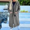 Women's Fashion Jacket Casual Solid-color Long-sleeved Cardigan Hoodie Long Coat