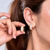 Luxury AAAA Zirconia Round Huggie Hoop Earrings For Women Geometric Ear Buckle Wedding Engagement Party Trendy Classic Zircon