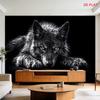Giant Monochrome Wolf Head Canvas Wall Art Mural Decor Picture for Living Room Cabin Rustic Wildlife Home Decoration