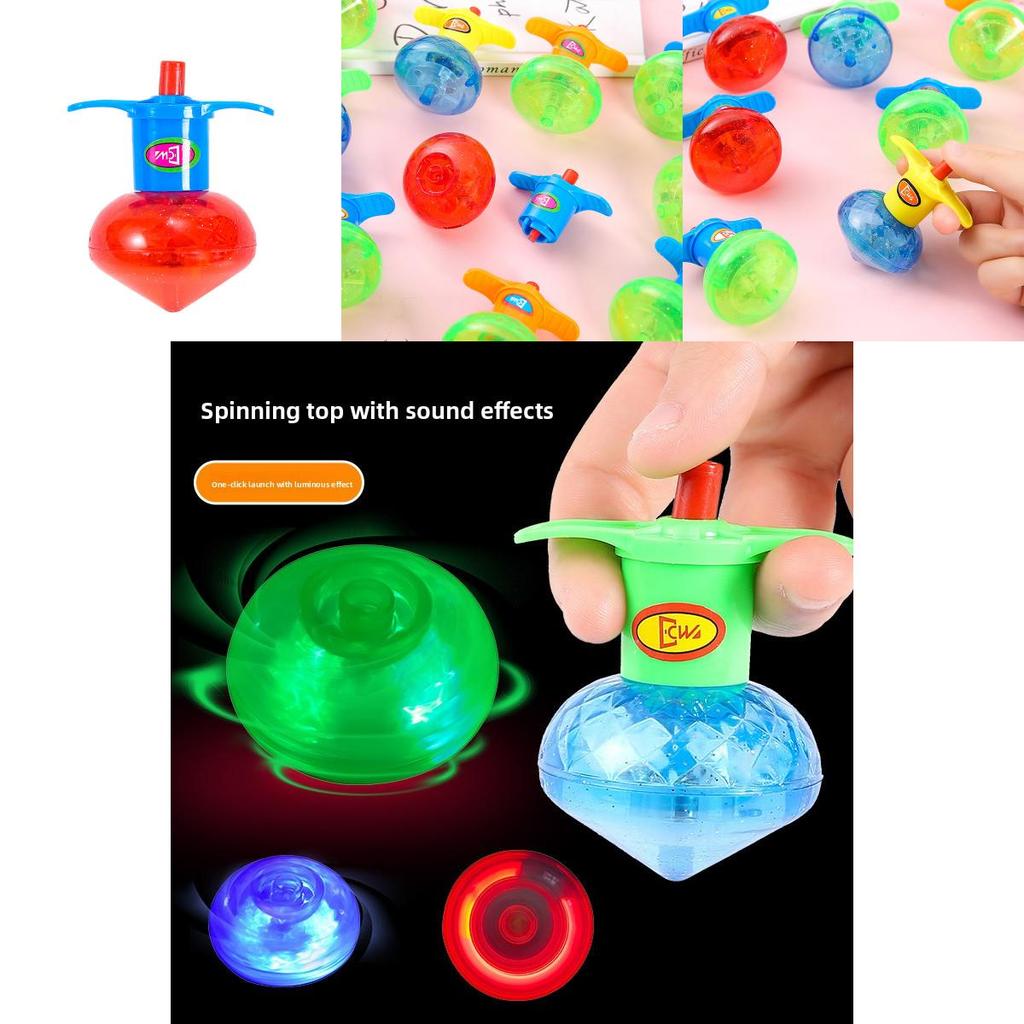 Pião de Plástico Brinquedo Para Crianças Com Lançador Colorido Características Adequado Para Crianças e Brincadeiras Escolares