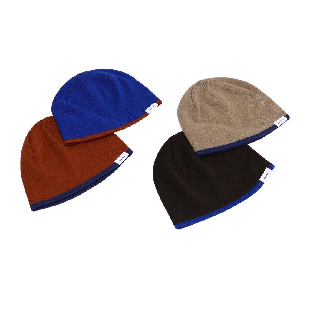 Women's Double Layer Knit Beanie for Large Heads - Color Block, Small Face Effect, Warm Wool for Autumn/Winter, Perfect for Cycling & Climbing.