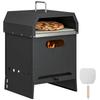 3 In 1 Outdoor Pizza Oven, Portable Wood Fired Pizza Maker with Handles, Stone and Peel