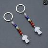 Key Chains Plant Jewelry Mushroom Shape Stone Alloy Material Key Rings for Keys