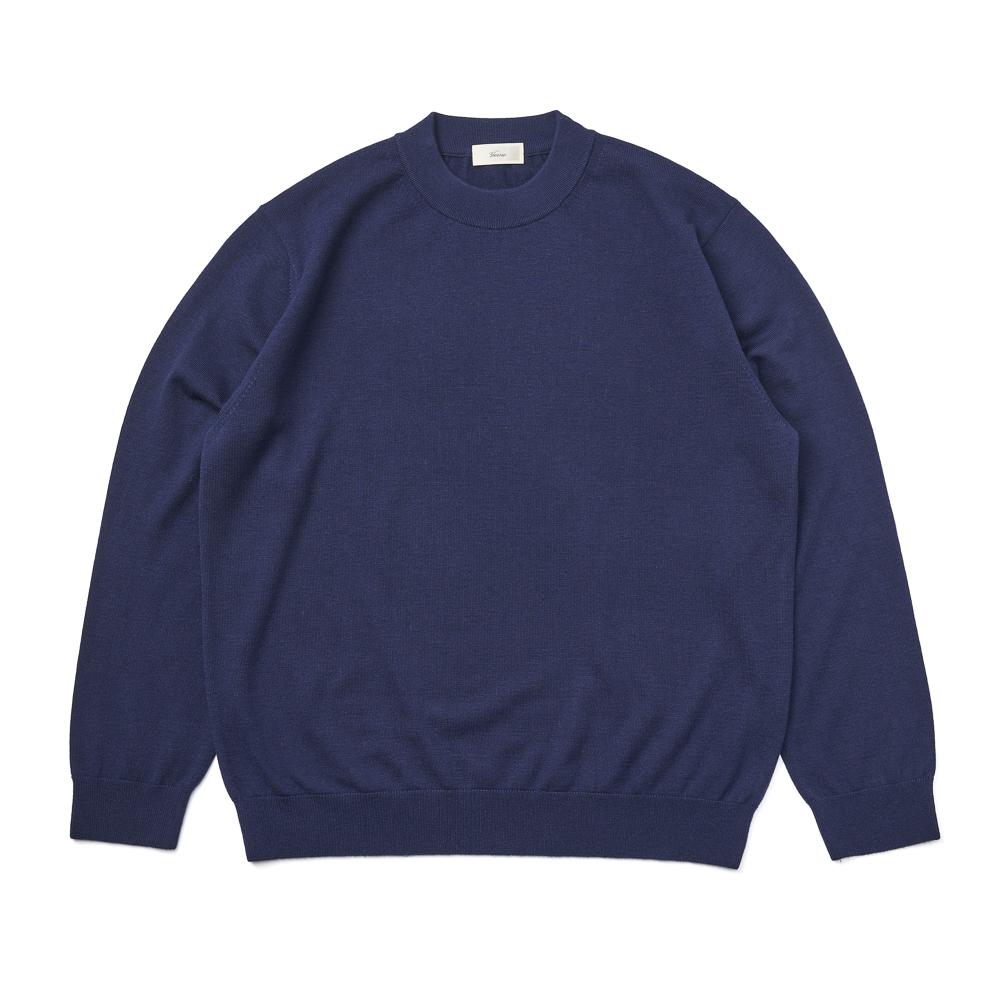 Berno [Casual] Cashtouch Crew-Neck Knit Navy_Relax-Fit M