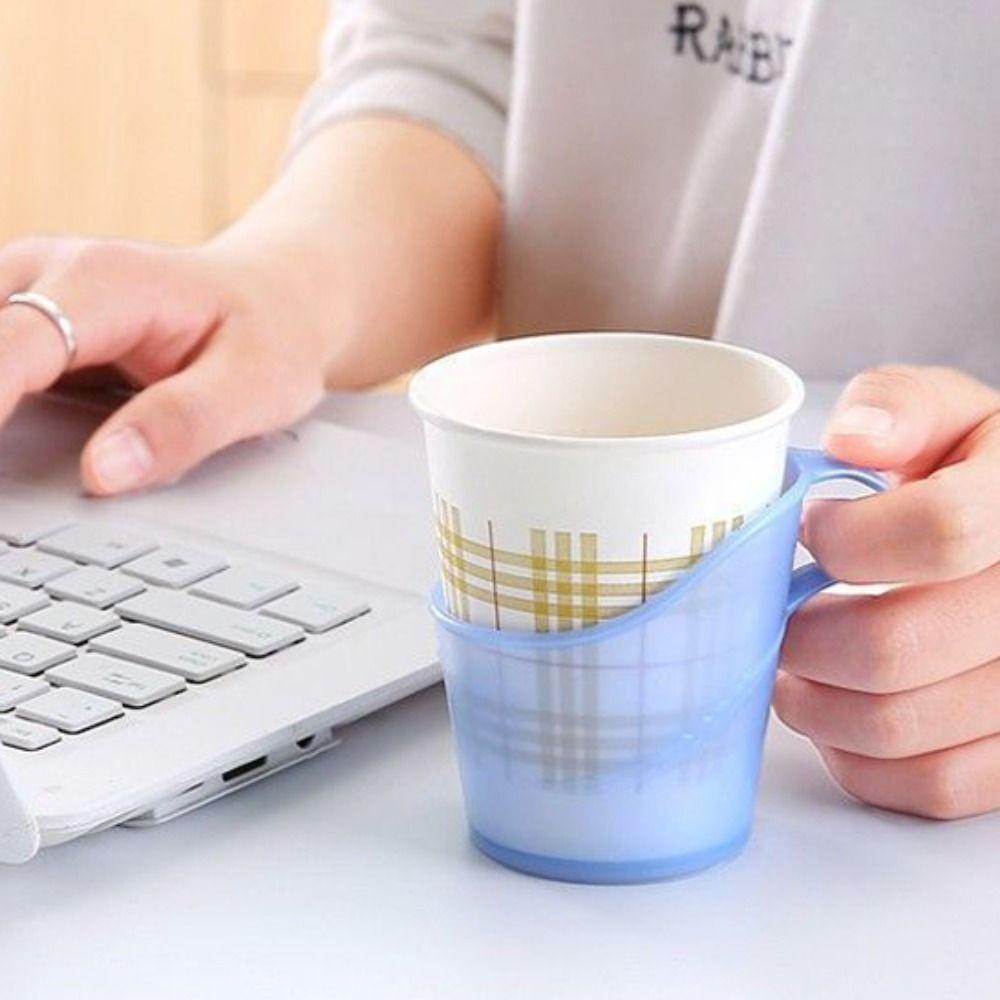 10pcs Anti-Scald Insulated Disposable Paper Cup Holder Heat Resistant Paper Cup Stand  Glass Cup