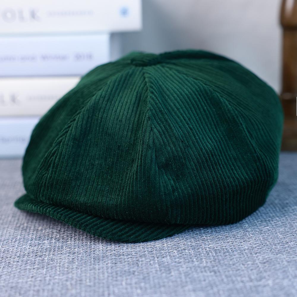 

Plus Size 60cm Corduroy Octagonal Cap Men s Trendy Brand British Newsboy Cap Men s and Women s Vintage All-match Beret M 56-58cm