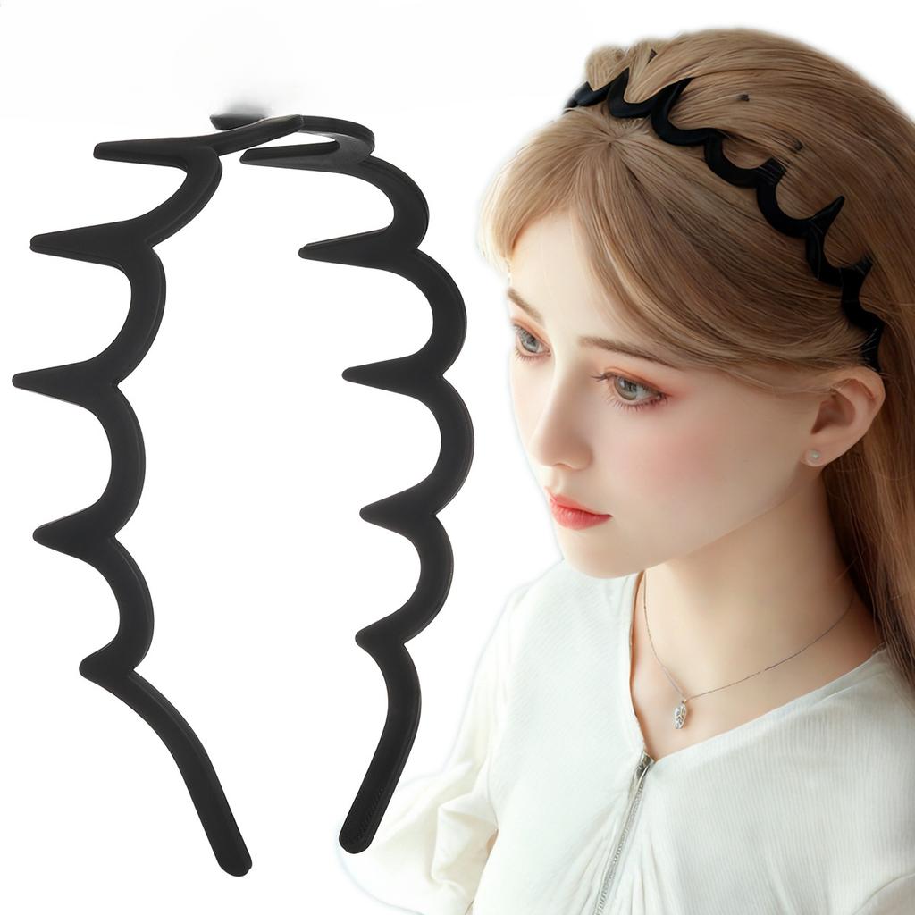 Mattiertes Haarband Sommer Gesichtsreinigungs-Stirnband Make-up Rutschfest Wellenförmig Gezahnt Pony Unsichtbare Haarspange