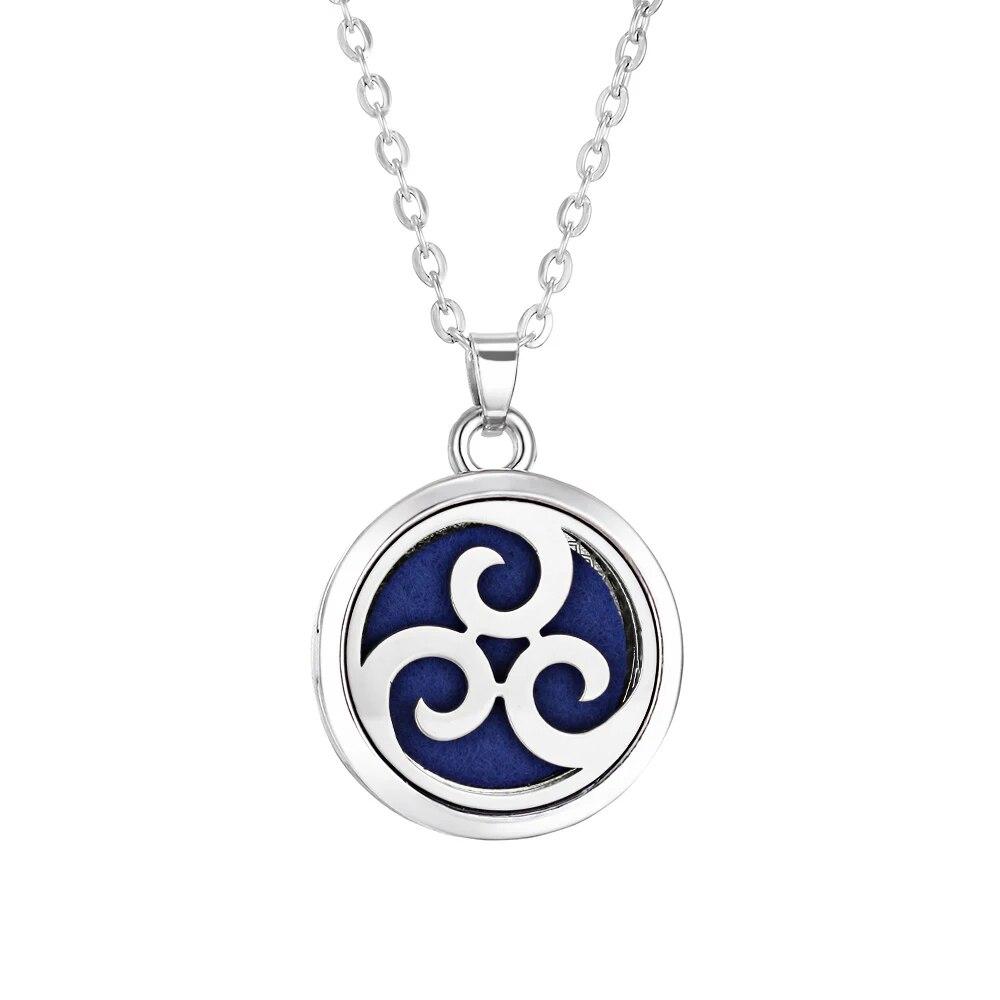 Stainless Steel Fashion Tree of Life Aromatherapy Necklace Essential Oil Diffuser Perfume Locket Pendant Women Jewelry Gift