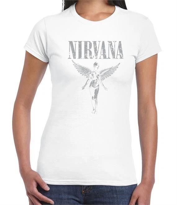 Nirvana In Utero White TShirt  100 cotton SoftStyle slim fit ladies Tee L