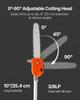 Gas Pole Saw, 43CC 2 Stroke Gas Powered Pole Saws with 30.48 Cm Cutting Bar, Cordless Tree Trimmer with Rotatable Head, 2.16 To 3.66 M Extendable,