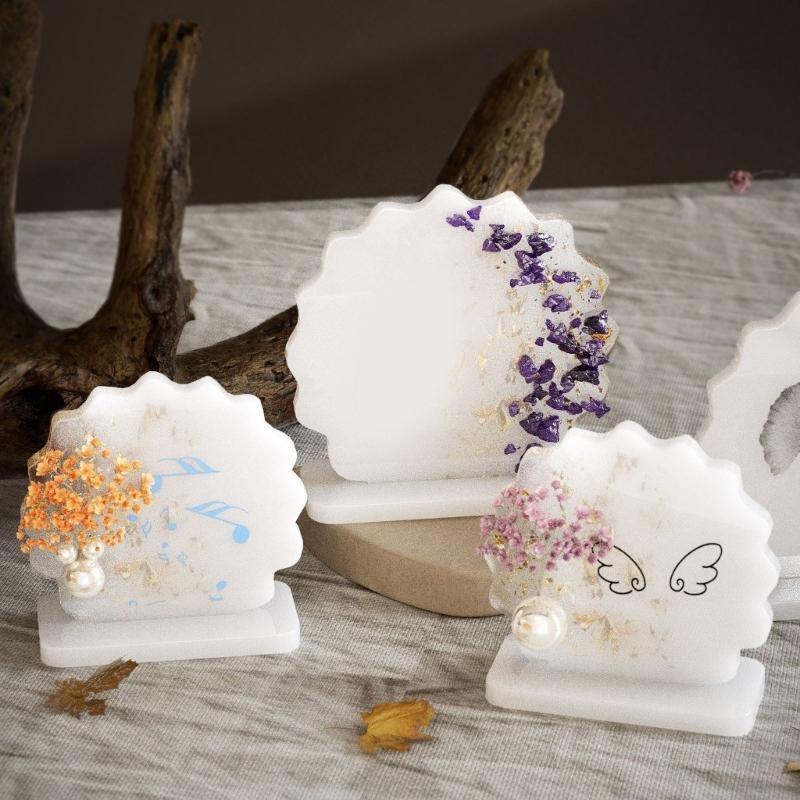 DIY Crystal Epoxy Resin Mold Mirror Jewelry Ornaments Flower Photo Frame Silicone Mold Home Desktop Decoration