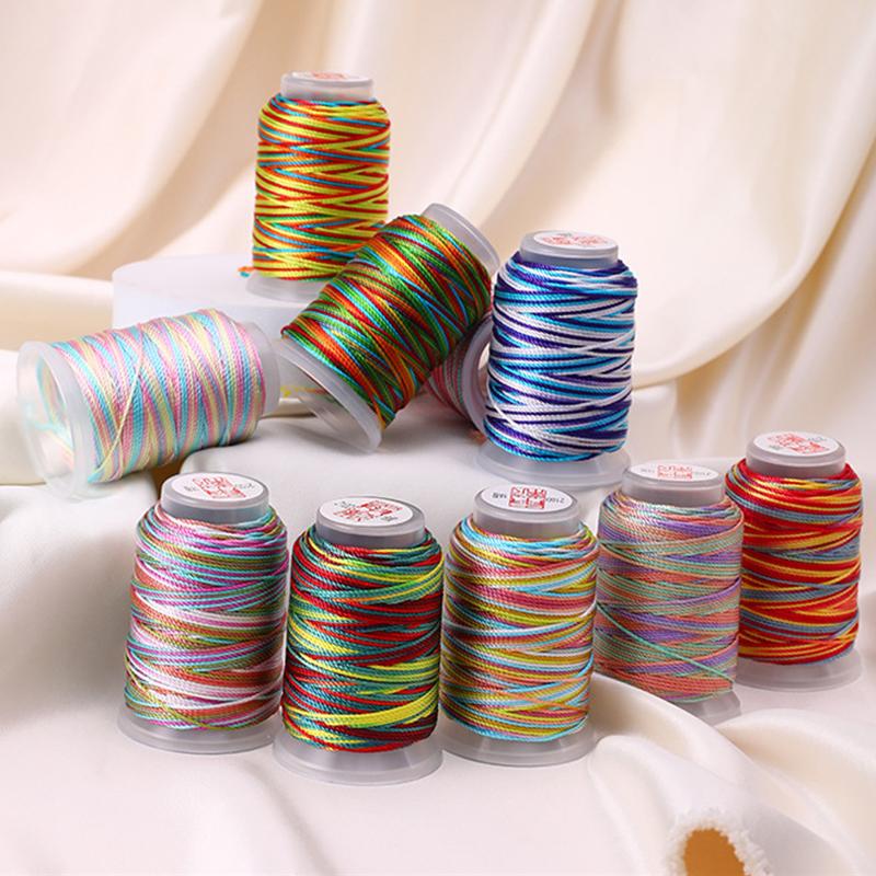 1 Bobine Fil Échoué DIY Bracelet Corde à Main Fil Coloré Dégradé Corde en Fibre Polyamide Tissage Corde Tissée 18 Brins