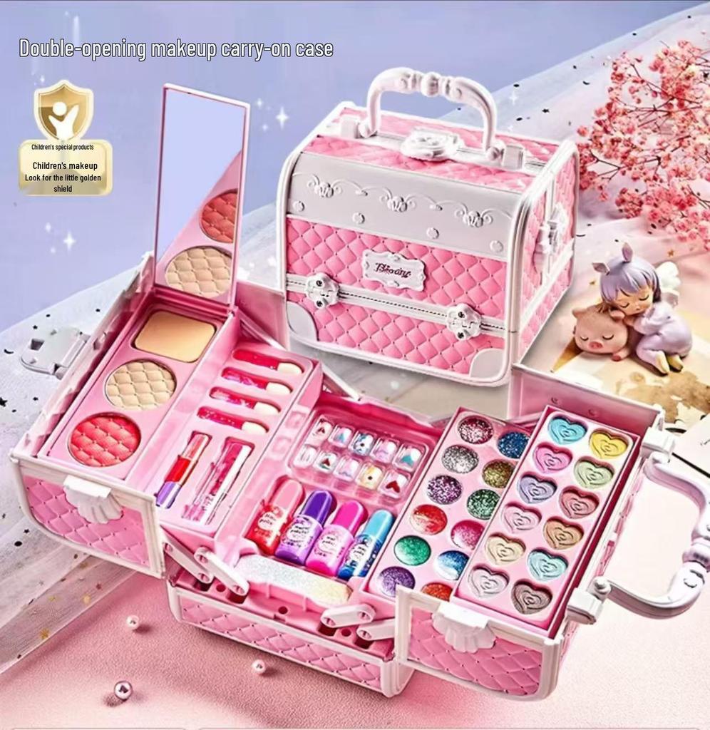 Children's Princess Makeup Set: Role-Playing Toy with Color Box & Nail Polish - Perfect Birthday Gift for Girls
