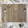 Plate Mat Place Mats Imitation Wood Grain Placemat Linen Pad 40*30cm For Dining Table Mat Non Slip Placemats Bowl Coaster