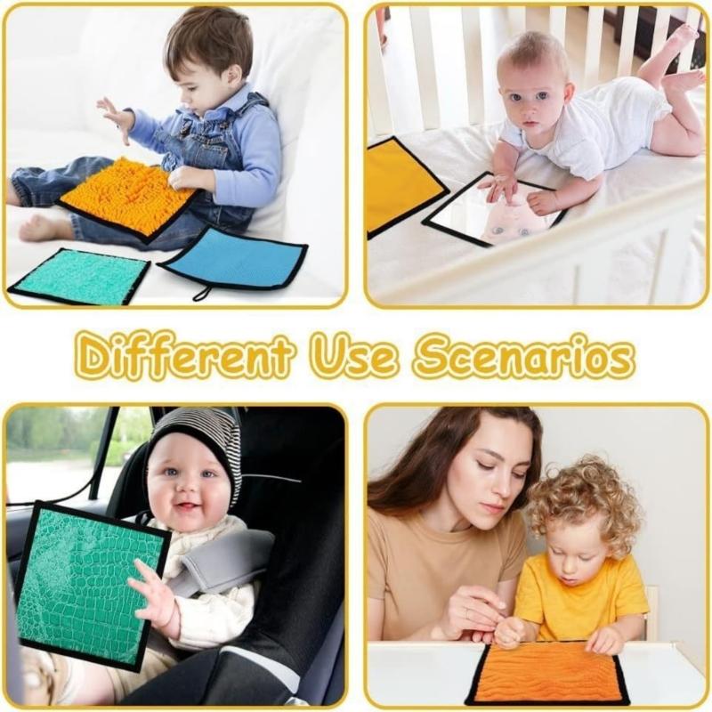 1 Set Baby Sinnesentwicklungsmatte Verschiedene Texturen Maschinenwaschbar Faltbar Für taktiles Lernen Farberkennung