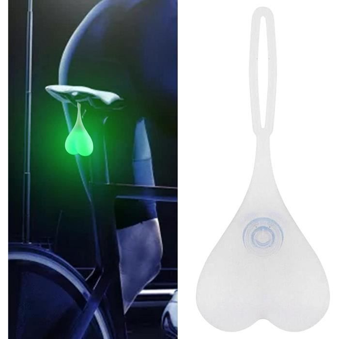 Feu arrière de vélo - Coeur - Silicone étanche - 2 modes - Rouge - Mixte