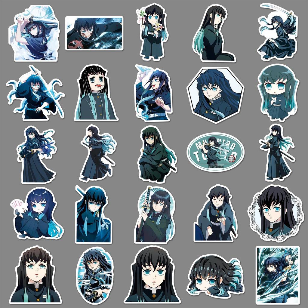 50pcs Tokito Muichiro Demon Slayer Anime Stickers - Graffiti Style for Phone & Luggage
