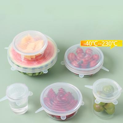 6 szt. Pokrywek silikonowych spożywczych do przechowywania świeżości Okrągły Zestaw Folii Kuchennej Pokrywka na Miski do Gotowania Garnki