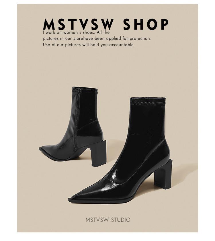 

Мода 2024 года, мода на весь год, подходит для ношения на толстом каблуке, женские заостренные носки в стиле ретро, короткие женские ботильоны на молнии 39