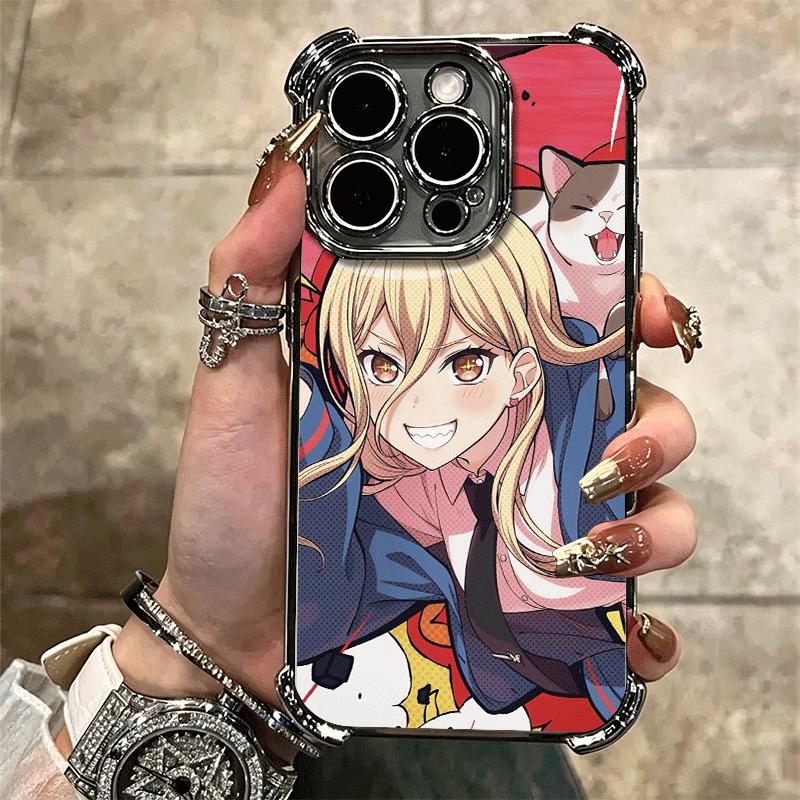 Anime Character Power CSM Soft Phone Case For iPhone 15 16 17 Air 14 Pro Max 16E Plus 13 12 Mini Plating Anti-Fall Fundas