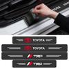 4Pcs Carbon Fiber Auto Door Threshold Waterproof Stickers Accessories For TRD Toyota Corolla Rav4 Auris Camry Yaris CHR
