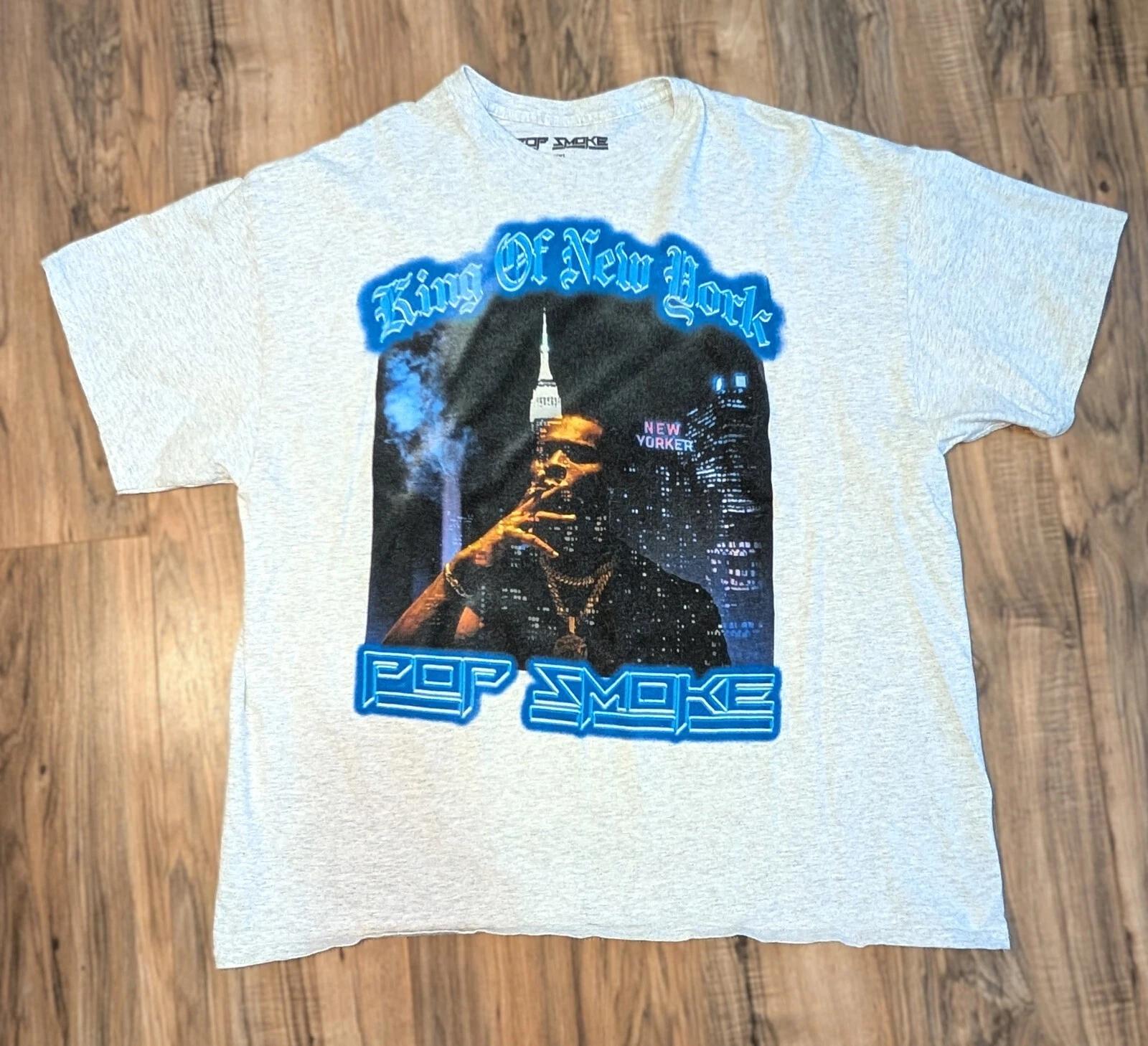 Pop Smoke “King Of New York” T-Shirt Crewneck Gray XXL L