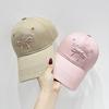 Spring/Summer Bow Embroidery Open-Top Hat: Women's Cute Ponytail Baseball Cap Fashion