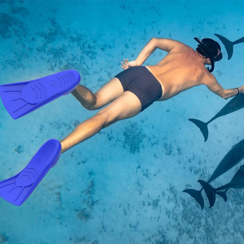 New Custom Adult Kids Silicone Short Fins Training Swim Snorkeling Travel Diving Fins L