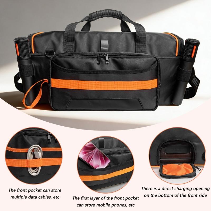 Black Oxford Cloth Bag For PB On The Go 2 Portable Speaker Offering Multiple Carrying Option And Storage Space