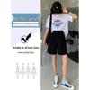 Women's High Waist Black A-line Casual Summer Shorts - Slimming, Loose Fit, Wide Leg, Mid-Length
