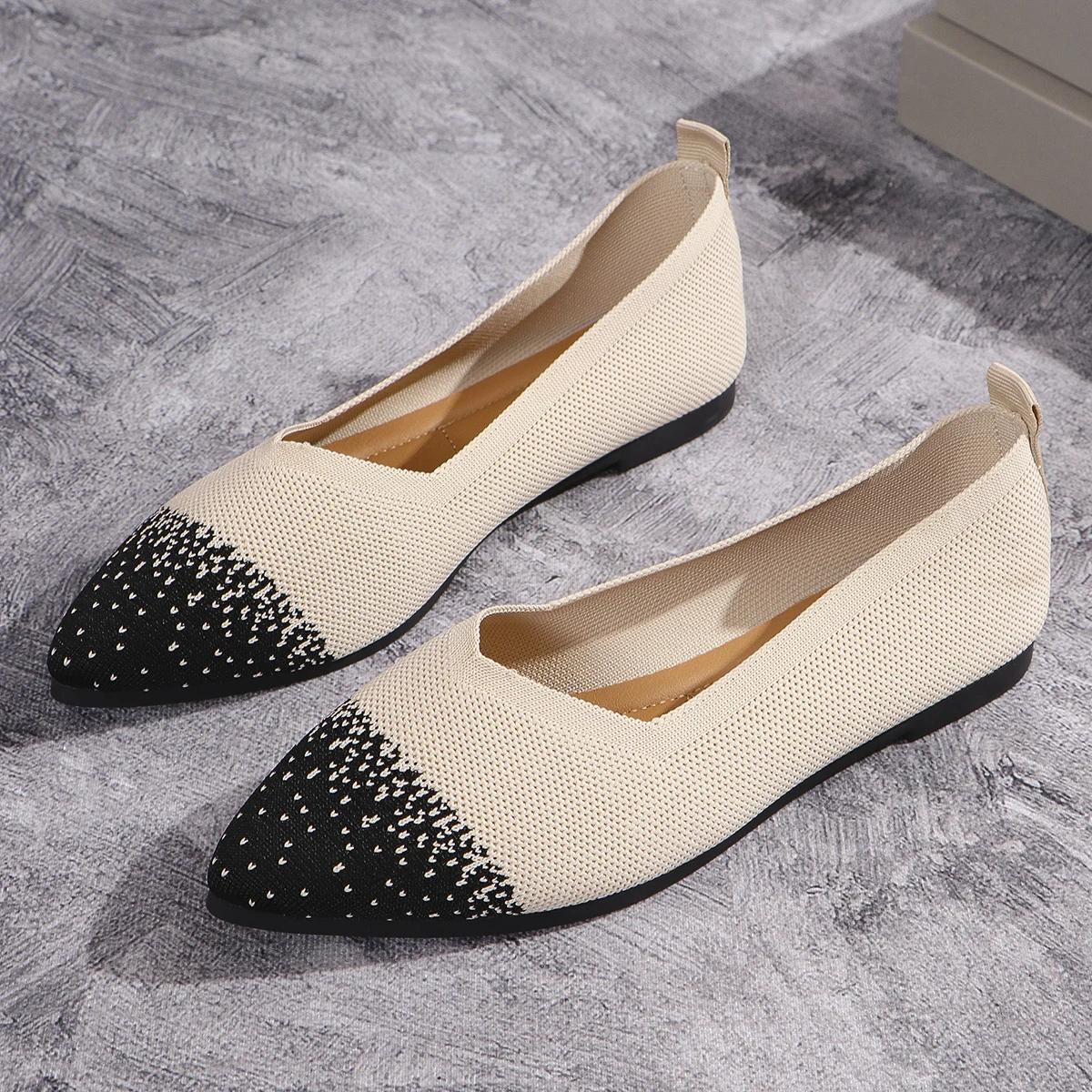 

Женские туфли на плоской подошве, весна/лето/осень 2024, новые дышащие женские туфли из сетчатой ​​ткани с неглубоким горлышком и мягкой подошвой 36 бежевый