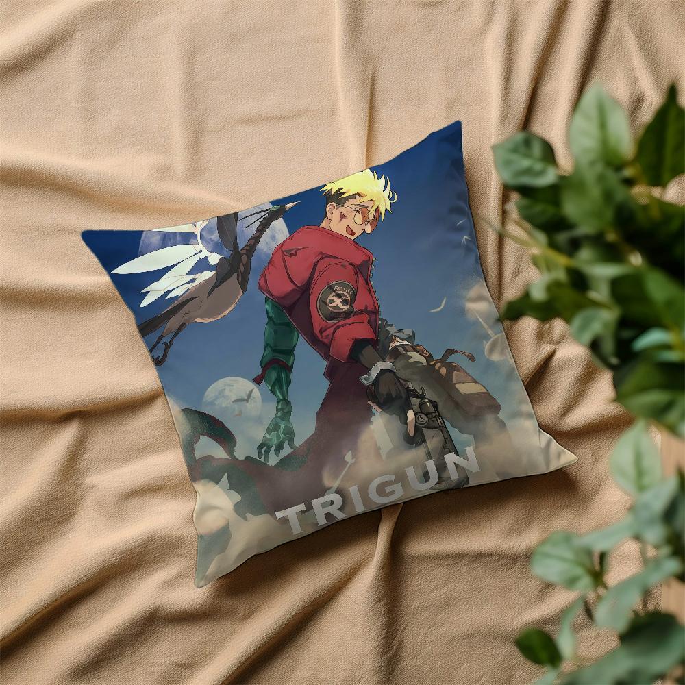 Anime T-Trigun Stampede Cushion Cover Square Sofa Cushion Cover Casual Skin-Friendly Comfortable Pillow Cover