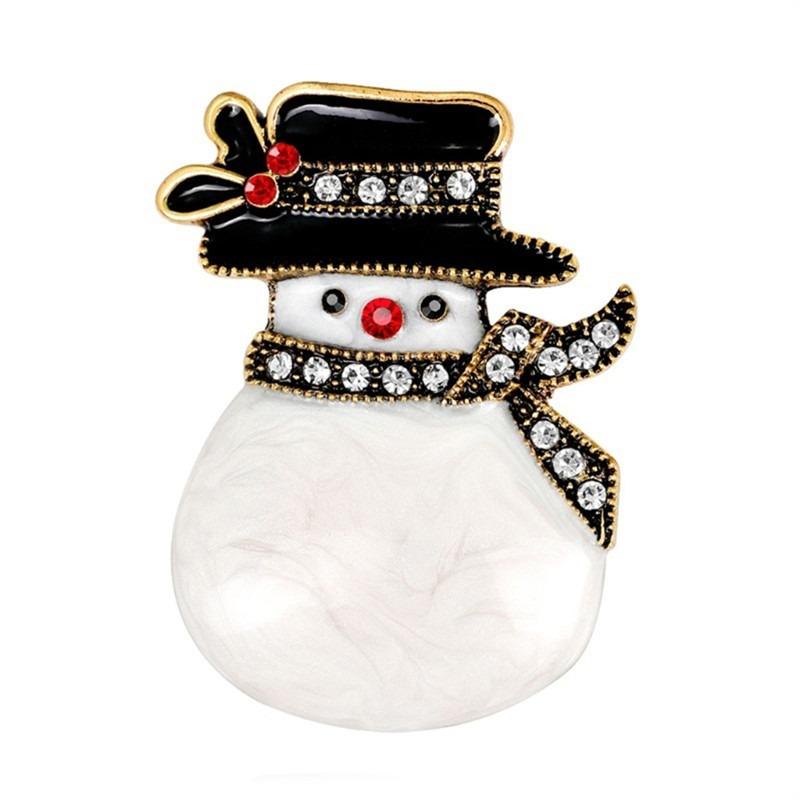 Cute Brooches Fashionable Cartoon Christmas Snowman Brooch Versatile Christmas Gift Chest Flower Christmas New Year Brooch Pins
