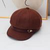 Retro literary and artistic style, black duck tongue beret, women's casual and versatile temperament shows the face, small octagonal cloud hat