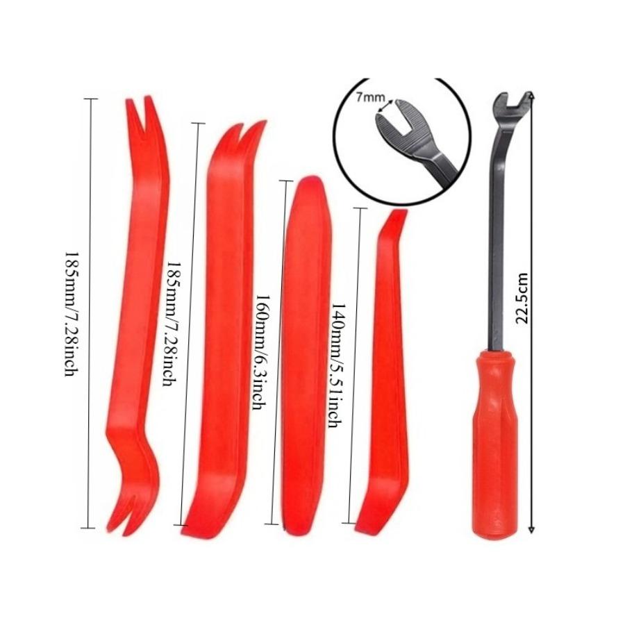 Versatile 19PCS Car Audio Tool Kit - Plastic Pry Bars, Screwdrivers & Light Opening Pliers for Modification