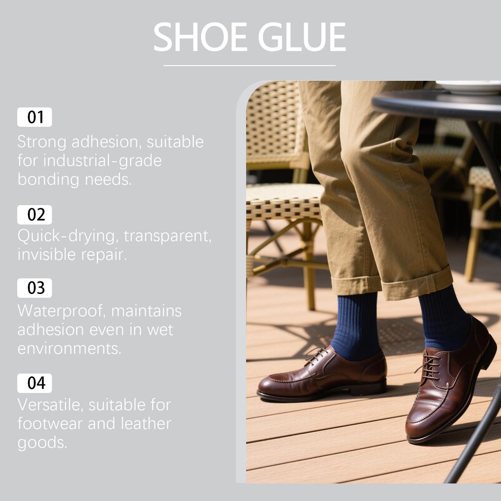 JAKEHOE Shoe Glue for Repairs, Multipurpose Adhesive for Leather Sneakers Soles, Strong Quick Fix