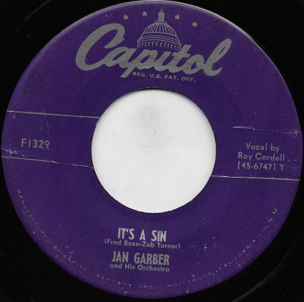 

7inch Record JAN GARBER HIS ORCHESTRA Its A Sin F1329 Capitol Records 1951 US Pop Used