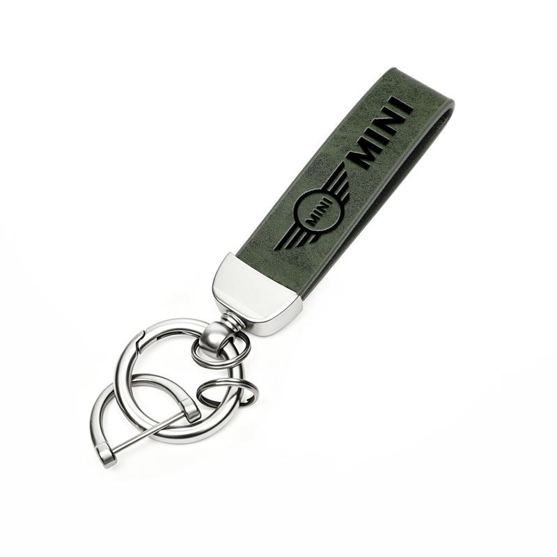 Auto-Emblem Rindsleder Schlüsselanhänger Schlüsselhalter Für BMW Mini Cooper One JCW WORKS F54 F55 F56 F57 F60 R50 R52 R53 Paceman Schlüsselanhänger qclyn77