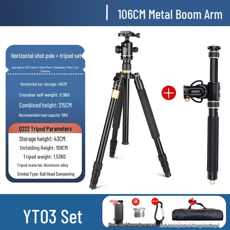 8 Lightweight Camera Overhead Shooting Bracket DSLR Tripod Extension Rod Set for Mirrorless or Mobile Horizontal Shooting