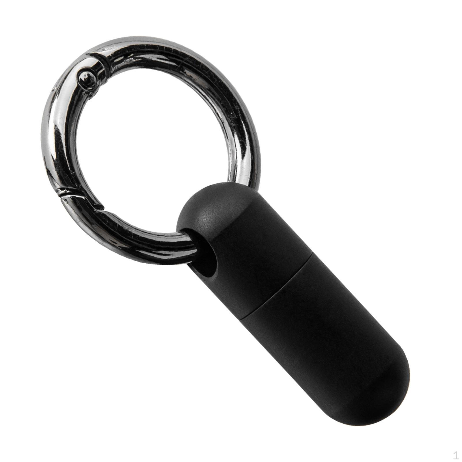 

-Pill Case, Keychain, Pill Bottle, Pendant, Easy to Carry, Hidden Holder, Small Box black