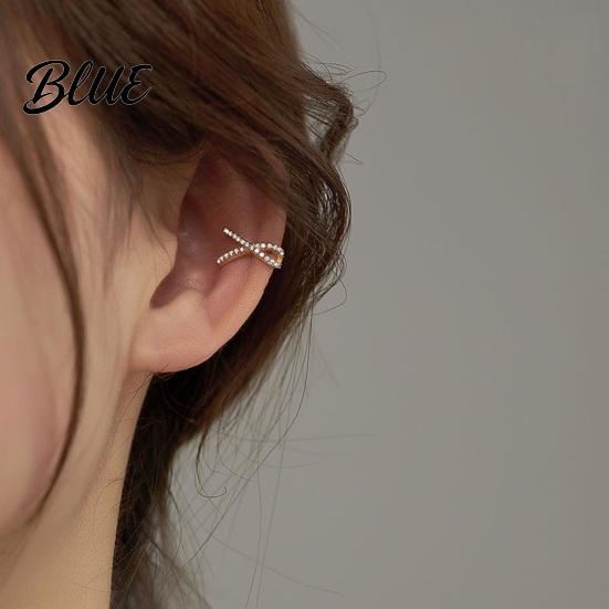 Non-pierced Ear Clip 1Pc Women Cuff Non-Pierced Clip-on X-Shaped Rhinestone