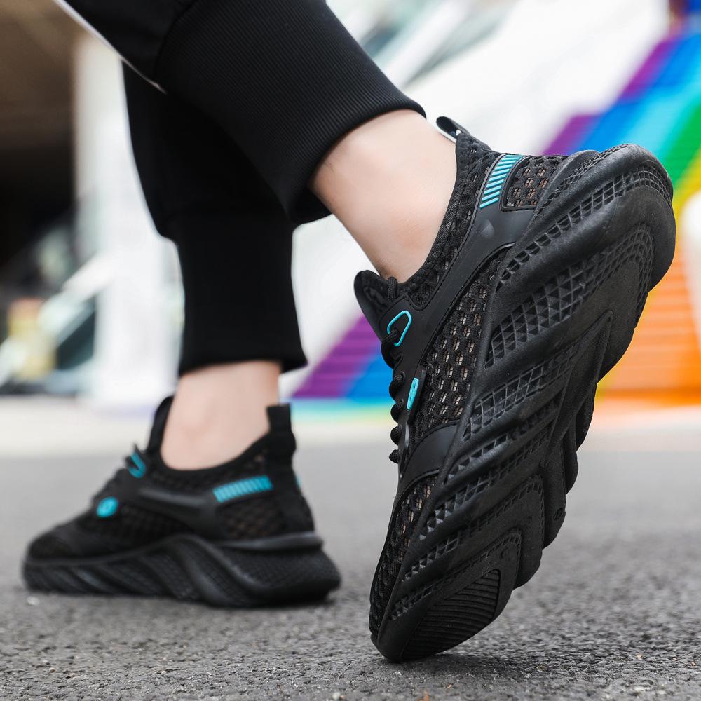 

Men s Lightweight Summer Breathable Hollow Mesh Running Shoes - Black Casual Sports Fashion 42 чёрный