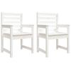VidaXL Garden Chairs 2 Pcs White 60x48x91 Cm Solid Pine Wood 824054