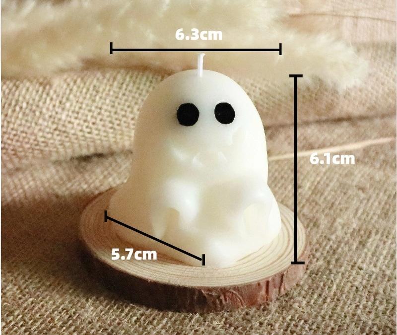 Halloween Ghost Candle Flameless Soy Wax, Pear Freesia Scented Aromatherapy Gift, Spooky Party Decorations Home Accessories