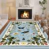 Botanisch Vlinder Bloemenkleed voor Woonkamer Groot Tapijt Decoratie Slaapkamer Nachtkastje Antislip Pluizig Wasbaar Terras Vloermatten