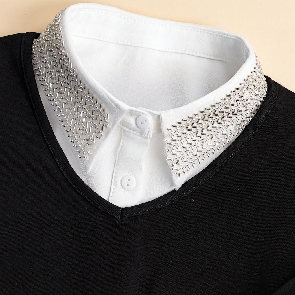 1 piece of luxurious original beaded exquisite women's fake collar, versatile and suitable for spring, summer, autumn and winter