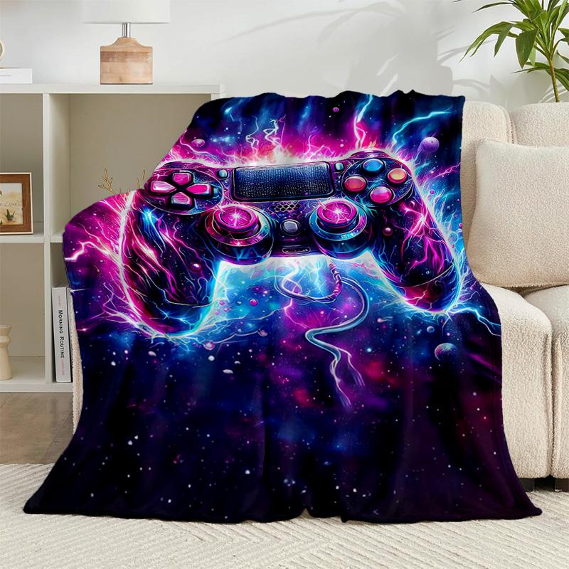 1PC Colorful Gaming Adventure Flannel Blanket Gift, Suitable for Both Men And Women, Soft Ideal for Beds And Sofa, Birthday Or Christmas Gift
