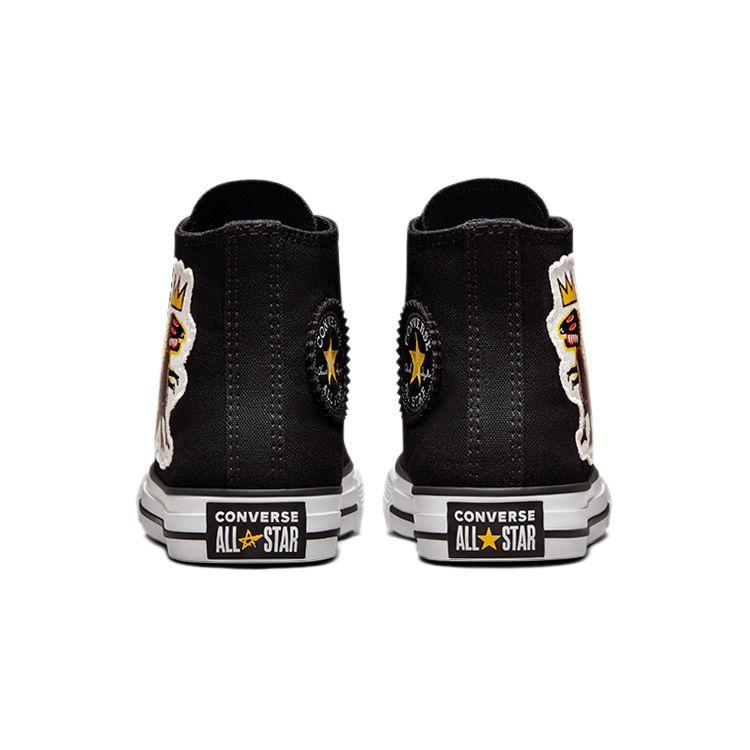 Jean-Michel Basquiat x Converse Chuck Taylor All Star High PS Pez Dispenser Kids Sneakers Black Multi Egret 372587C