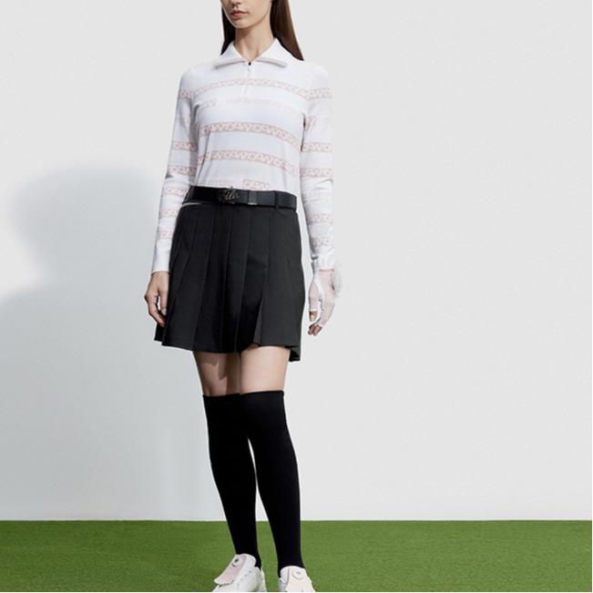 Fila Golf Series Solid Color Pleated Woven Casual Skirt Women Skirts Pink A11W345301F-PK