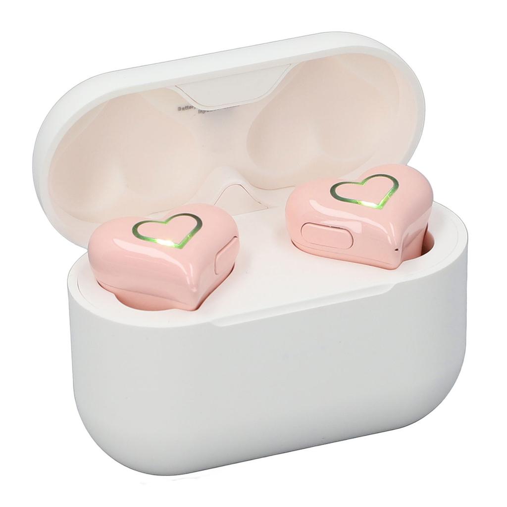Heart Shaped Wireless Earbuds Cute Stylish HIFI Stereo Sound Built In Mic Bluetooth 5.3 Wireless